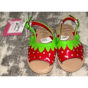 Stepping Stones Toddler Girl Strawberry Theme Sandals Size 5 (NWT)